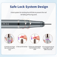 HOWYEA Stylo perceuse à ongles portable en métal 30000 tr/min, lime à ongles électrique rechargeable, outil de manucure professionnel pour