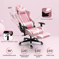 Belle jolie chaise de jeu pour filles accoudoir réglable chaise de jeu rose à dossier haut pour les filles