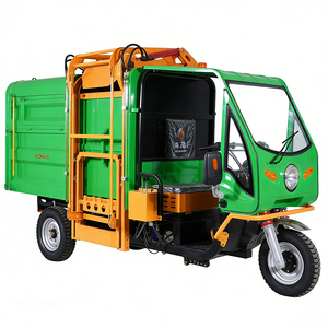 Veicolo Multifunzionale a 3 Ruote per Rimozione Rifiuti, Mini Camion della Spazzatura con Contenitore Laterale, Camion Elettrico per Rifiuti - Product Image 5