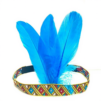 Coiffe de chef africaine et indienne, style ethnique, à motifs écossais et feuilles, ornée de plumes, accessoire capillaire pour Halloween, performance et défilé