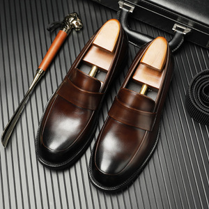 รองเท้าหนังแท้คุณภาพสูงสำหรับผู้ชาย แฟชั่นลำลอง ธุรกิจ งานทางการ กันลื่น ระบายอากาศได้ดี สวมใส่สบาย - Product Image 3