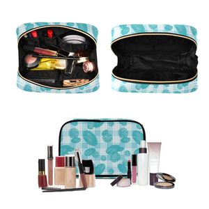 Travel Accessories Hawaiian Teal Blue Palaka Print 3PCS Hanging Large Polyester Waterproof Cosmetic Storage Set Custom for - Product Image 6