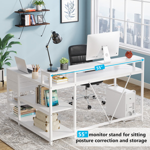 Bureau d'ordinateur industriel Tribesigns, table de bureau, grand bureau d'angle pour <span class=keywords><strong>studio</strong></span> à domicile - Product Image 3