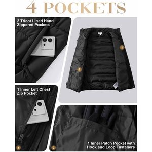 Chaleco Acolchado de Invierno para Hombre, 33,000ft, Aislado, Impermeable, Cortavientos, para Senderismo y Uso Casual al Aire Libre - Product Image 2