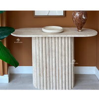 Table console longue en marbre OEM pour la maison, meubles élégants et simples, table en pierre