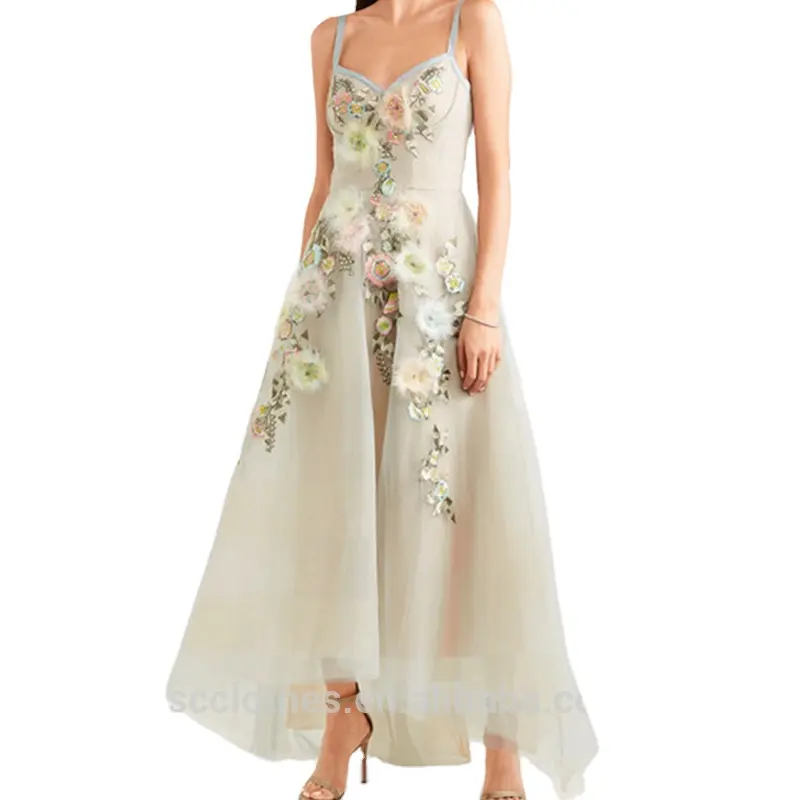 2021 النساء أزياء الزفاف الأزهار فستان جنية فتاة طويلة عارضة زائد الحجم اللباس