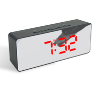 Horloge de table numérique électronique intelligente LED EMAF Home Decor, effet miroir, réveil numérique avec fonction snooze et rétroéclairage