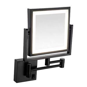 <b>Makeup</b> <b>Mirror</b> LED <b>with</b> <b>Light</b> No Drilling Wall Mounted Foldable Retractable Double-sided Magnifying Bathroom Beauty <b>Mirror</b> - Product Image 3