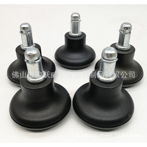 Black Pu Fixed Casters 50mm Diameter Silent Furniture <b>Wheels</b> Rigid Caster For Office Chair Accessories - Product Image 5