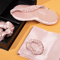 Ensemble cadeau de luxe en soie avec chouchous pour cheveux, taies d'oreiller et masques de sommeil - 100% Soie de mûrier 6A - Pour usage domestique