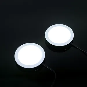 LED Puck ışıkları mutfak altında kabine aydınlatma 3w yuvarlak şekil 12V 24V dc mobilya ışık