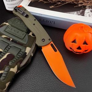 NUEVO Cuchillo Plegable de Bolsillo para Pesca al Aire Libre BM 15535, Hoja Naranja S35V, Mango Verde G10, Herramientas de Supervivencia para Camping, Caza y Corte - Product Image 3