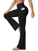 Pantalons de yoga évasés à taille haute pour femmes avec poche latérale, leggings respirants extensibles dans quatre directions pour la salle de sport et les tenues décontractées