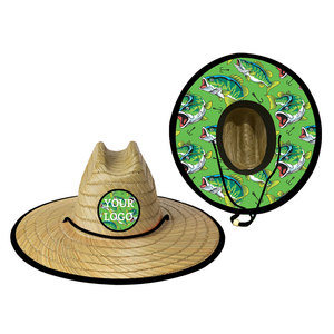 <span class=keywords><strong>Chapeau</strong></span> de <span class=keywords><strong>paille</strong></span> Panama avec logo personnalisé pour visière imprimée, idéal pour les activités de plein air, la pêche, protection solaire UPF, style sauveteur avec sangle de menton, vente en gros OEM en vrac - Product Image 1