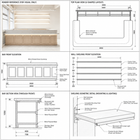 Comptoir de réception de café en bois sur mesure pour café, mobilier de comptoir d'exposition pour café, solution tout-en-un pour usine