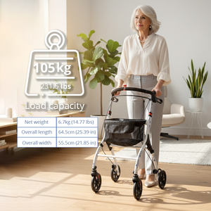 Складной роллатор-ходунки: легкое средство передвижения с удобным сиденьем и регулируемыми ручками, идеально подходит для пожилых людей и людей с ограниченными возможностями - Product Image 4