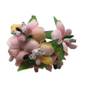 Fleurs artificielles en soie, fleurs de pêcher, feuilles roses, jaunes et vertes, décoration de mariage, décoration de la maison, artisanat, matériaux pour couronnes DIY - Product Image 1