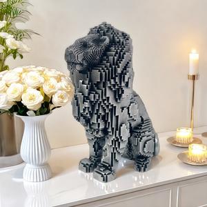 Escultura de León Sentado en Resina Epoxi, Adorno Creativo para el Hogar, Decoración de Escritorio, Regalo de Cumpleaños para Niños, Arte Popular - Product Image 4