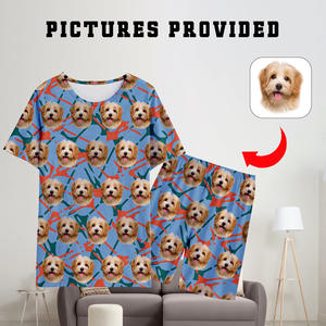 プリントオンデマンド夏ラウンドネック半袖2ピースパジャマセット7月4日カジュアル2XLラウンジウェアメンズパジャマ - Product Image 2