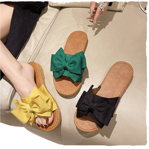 Kadınlar İçin <span class=keywords><strong>2026</strong></span> Yeni Fiyonklu Düz Topuklu Sandaletler Moda Trendi Tatlı Stil Kumaş Astarlı Her Mevsim Açık Hava - Product Image 1
