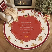 Tapis rond de Noël, motif sapin de Noël, flocon de neige, plaid, tapis décoratif antidérapant pour la maison, le salon, la décoration de Noël