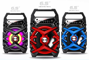 Loa Răng Xanh Dương Tiện Dụng Ngoài Trời 6.5 Inch Loa Hỗ Trợ Karaoke Cầm Tay Có Đèn LED Phát Thanh Thẻ TF Âm Lượng Lớn - Product Image 3