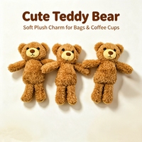 Vente en gros d'ours en peluche miniatures personnalisés, mignons et de style dessin animé, pour sacs à dos, tasses à café et accessoires de pendentifs de paille