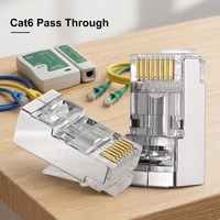 Connecteur RJ45 blindé Cat6 en gros, connecteur modulaire STP 8P8C à passage direct, terminaison facile pour câble Ethernet blindé