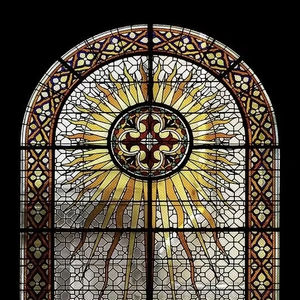 Pintu lengkungan aluminium dekoratif dengan kaca berwarna - Product Image 1