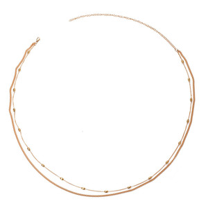 Cadena para el Vientre de Acero Inoxidable Chapada en Oro de 18K |   Cadena de Cintura Minimalista con Cuentas |   Cadena corporal ajustable para mujer - Product Image 1