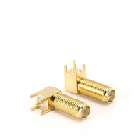 Conector RF de 90 grados, conector hembra, agujero pasante para PCBA