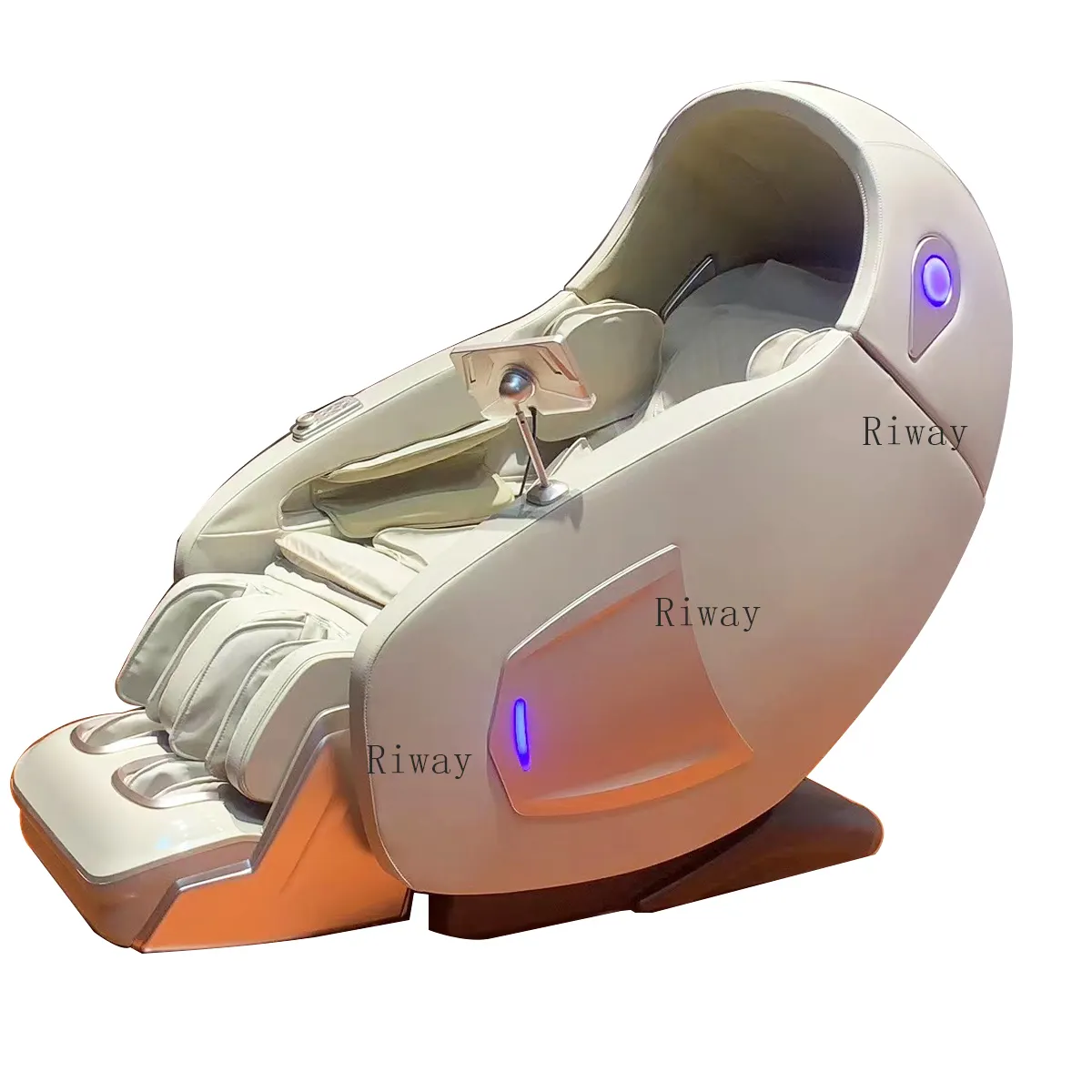 Double-Core điều khiển sang trọng đầy đủ cơ thể cán SL theo dõi kép màu be 3D không trọng lực Shiatsu ghế massage với Foot Massager