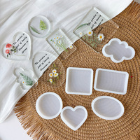Moule en silicone pour résine époxy, petit moule pour sous-verres, moule DIY pour sous-verres et plateaux en résine époxy, moule artisanal pour décoration de tasses