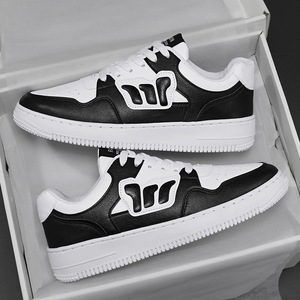 Baskets en cuir blanc pour hommes, semelle en caoutchouc respirante, talon plat, semelle intermédiaire EVA, chaussures de sport décontractées, taille 40-45 - Product Image 2