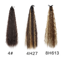 Vente en Gros : Perruque Queue de Cheval Longue Yaki Crépu Ondulé de 85 cm (34 Pouces) à Nouer, Extension Capillaire Synthétique en Fibre Haute Température