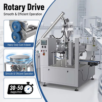Machine d'emballage automatique de poudre en sachets préformés à fond plat, ligne de remplissage et de scellage rotative, fabricant OEM