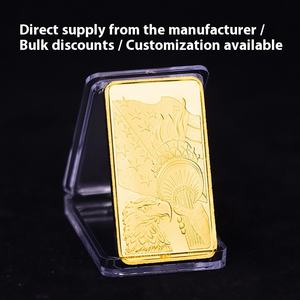 American Liberty Conmemorative <span class=keywords><strong>Gold</strong></span> Coin Square Block Collection Espejo Barra chapada en oro Tallado Tipo grabado Técnica de fundición - Product Image 2