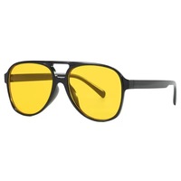 Lunettes tendance Y2K à monture écaille de tortue, logo personnalisé, faible MOQ, vente en gros, jaune vif, vision nocturne, lunettes de soleil pour boutique