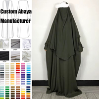 Ensemble de prière 2 pièces : Robe longue musulmane islamique Nida, Abaya papillon et Khimar assorti