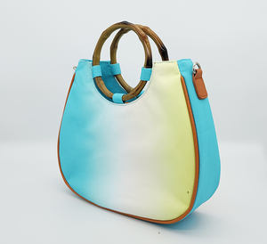 Bolso <span class=keywords><strong>de</strong></span> mano con estampado <span class=keywords><strong>de</strong></span> famoso diseño para mujer, <span class=keywords><strong>bolsa</strong></span> <span class=keywords><strong>de</strong></span> mano con asa <span class=keywords><strong>de</strong></span> madera redonda para chicas, bandolera <span class=keywords><strong>de</strong></span> hombro - Product Image 3