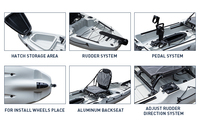 Kayak sans pédales gonflable, accessoires de pêche, vente en gros, fabriqué en chine,
