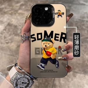 เคสไอโฟน 15 โปรแม็กซ์ลายการ์ตูนหมีสุดเทรนดี้ สำหรับ 16 โปร แบบส่วนตัว ผิวด้านสองชั้น สี TPU รุ่นใหม่ สีเงิน สำหรับ XR - Product Image 1