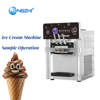 Machine à glace molle commerciale HENGZHI 3 saveurs, écran tactile, acier inoxydable, certifiée Energy Star, pour lait et eau