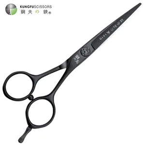 KUNGFU 5.5 Inch Hot sale Black Hair Cutting Shear 440C Stainless Steel Professional Barber Scissors