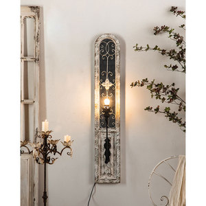 Decorazioni in legno nordico rustico antico intagliato a parete Vintage appeso a parete Decor decorazioni in legno con luce - Product Image 1