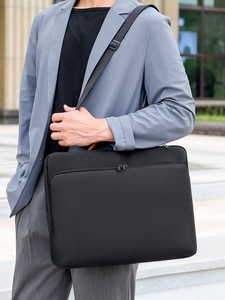 Sac à ordinateur portable imperméable en Oxford, mallette durable, portable, tendance, classique, jeune, de haute qualité, fermeture éclair, mallette en cuir véritable - Product Image 6