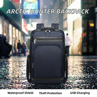 Sac à dos pour ordinateur portable imperméable et antivol pour hommes, style professionnel, avec port de charge USB, en microfibre synthétique et polyester, idéal pour les voyages