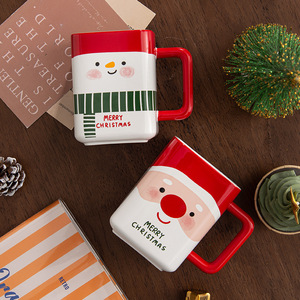 Mug de Noël créatif en céramique carré avec motif de Père Noël - Product Image 3