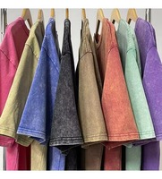 T-shirts pour hommes en coton épais de haute qualité, délavés à l'acide, respirants, à manches courtes, style streetwear américain, imprimés, coupe oversize