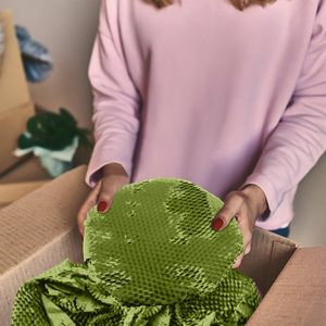 Produttore fornitura Custom verde a nido d'ape carta da imballaggio pesante per il vino - Product Image 5